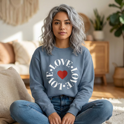 Long sleeve Love  Crewneck Lightweight Sweatshirt