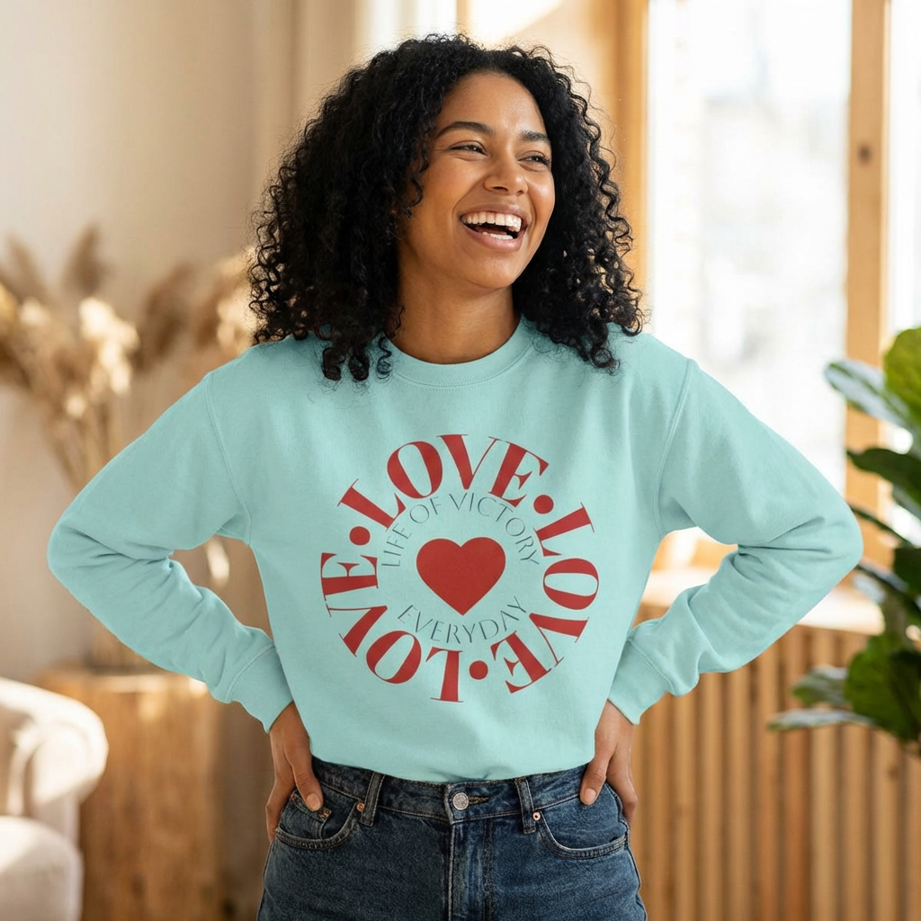 Long sleeve Love  Crewneck Lightweight Sweatshirt