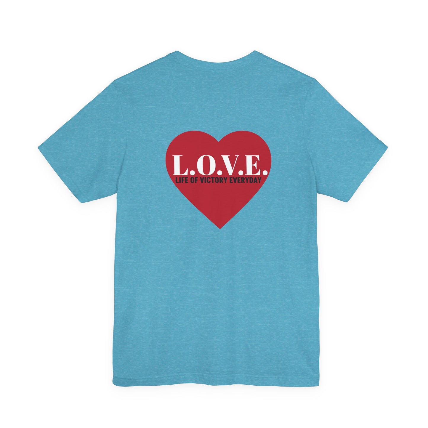 Mothers Tee — "Clothed in Love, Walking in Victory" (Proverbs 31) with L.O.V.E. Heart