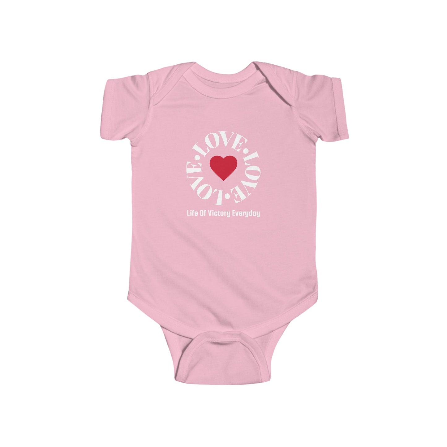 Infant Bodysuit - Blue 'LOVE' Circular Logo Long Sleeve Baby Onesie