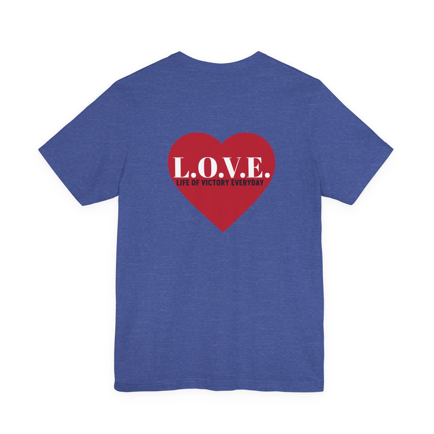 Mothers Tee — "Clothed in Love, Walking in Victory" (Proverbs 31) with L.O.V.E. Heart