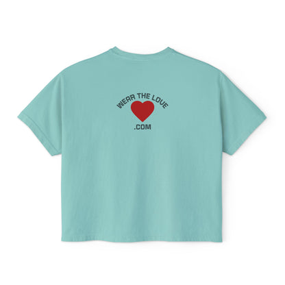 LOVE Heart Boxy Tee — "L.O.V.E. Life of Victory Everyday" Women's Crop T-Shirt