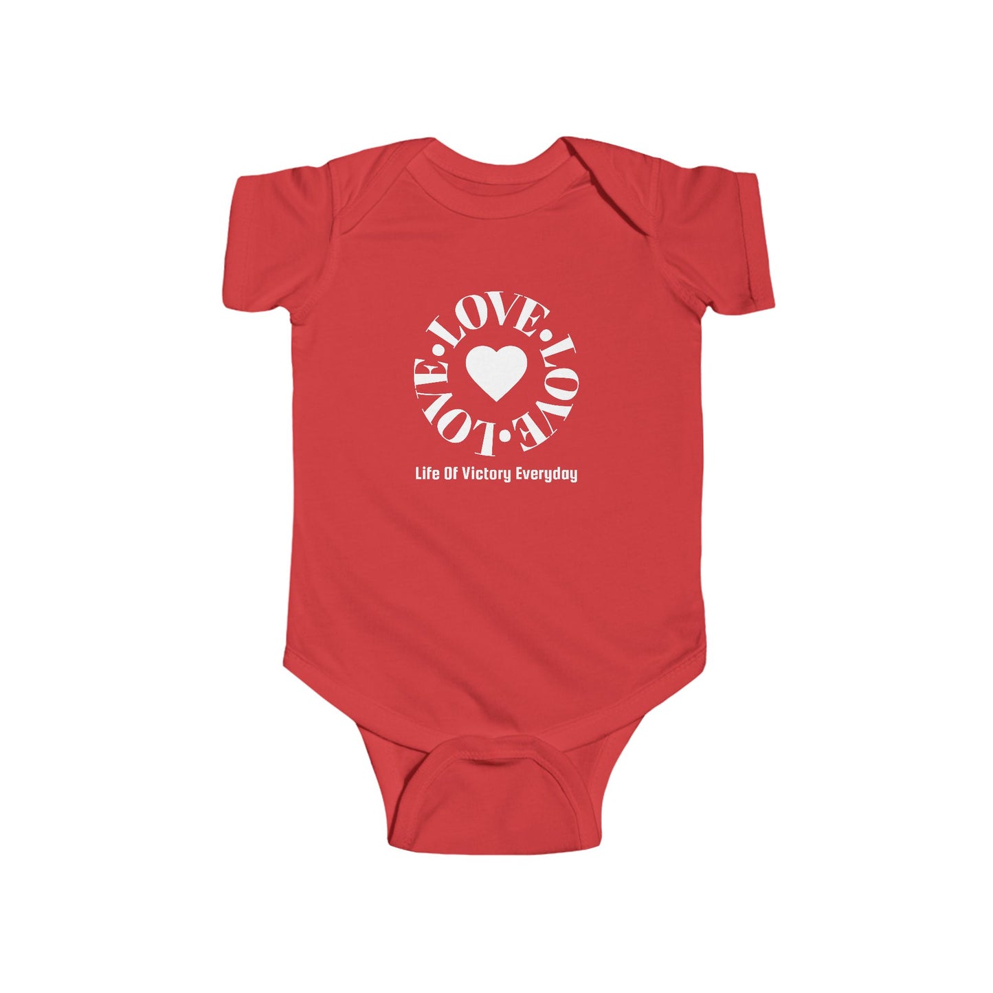 Infant Bodysuit - Blue 'LOVE' Circular Logo Long Sleeve Baby Onesie