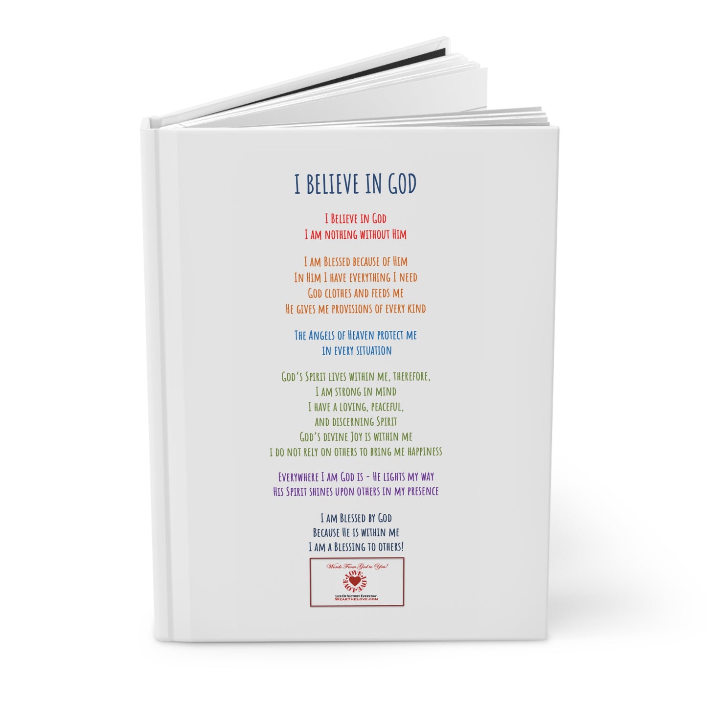 Inspirational L.O.V.E. Hardcover Journal — 'Life Of Victory Everyday' Christian Prayer & Gratitude Notebook