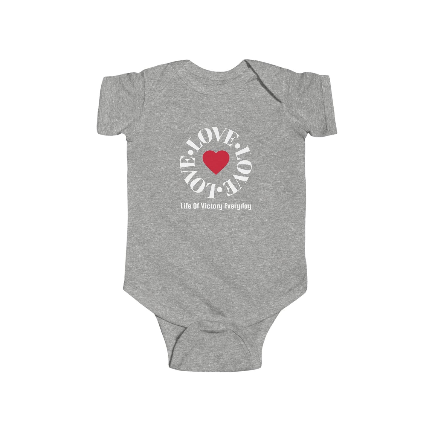 Infant Bodysuit - Blue 'LOVE' Circular Logo Long Sleeve Baby Onesie