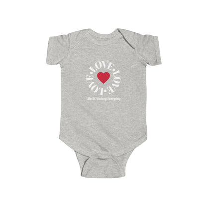 Infant Bodysuit - Blue 'LOVE' Circular Logo Long Sleeve Baby Onesie