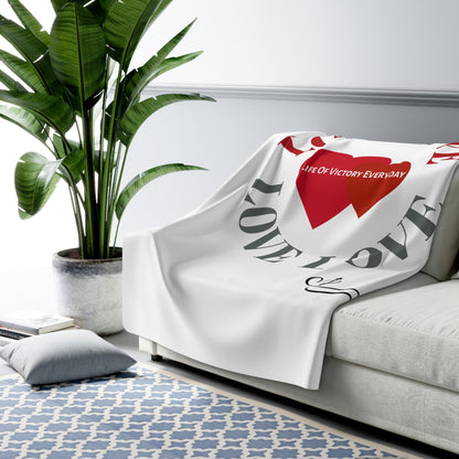 Cozy Fleece Love Inspirational Blanket