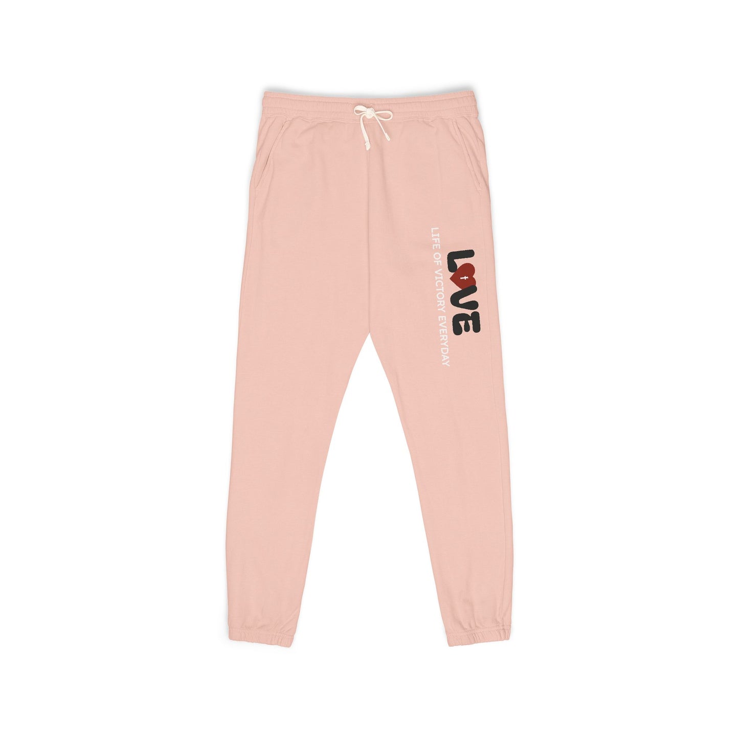 Garment-Dyed Fleece Sweatpants with 'Love' Design, Cozy Lounge Pants, Perfect Gift for Valentine's Day, Relaxed Fit Sweatpants, [...]