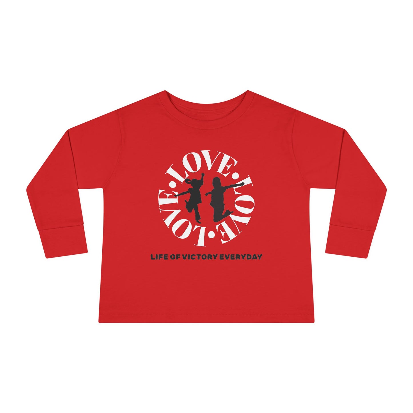 Toddler Long Sleeve Tee - Love, Life of Victory, Kids Fashion, Cute Gift, Everyday Wear, Toddler Apparel, Playtime Shirt