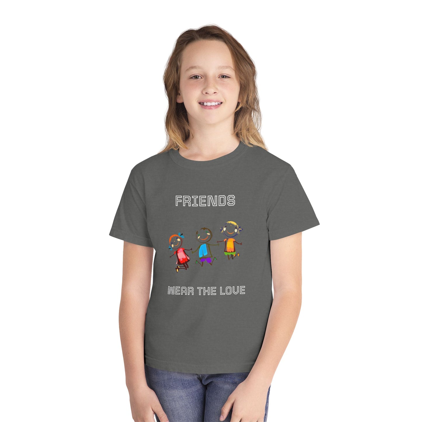 Youth Tee — 'L.O.V.E.' Christian Heart Shirt (1 Cor. 15:57)
