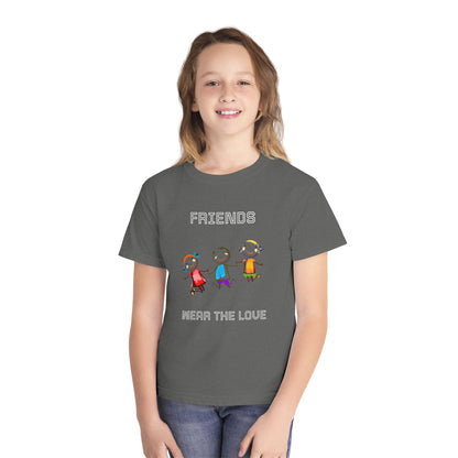 Youth Tee — 'L.O.V.E.' Christian Heart Shirt (1 Cor. 15:57)