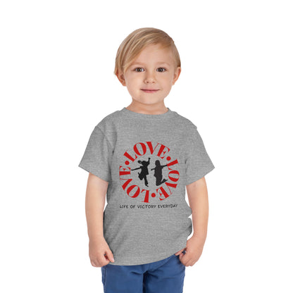 Toddler Love Victory Tee, Cute Kids Shirt, Inspirational Short Sleeve Tee, Faith-Based Toddler T-Shirt, Everyday Wear for Little Ones