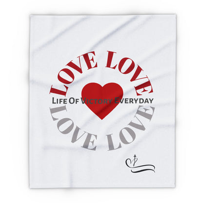 Cozy Fleece Love Inspirational Blanket