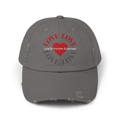 Unisex Distressed LOVE Brand Cap