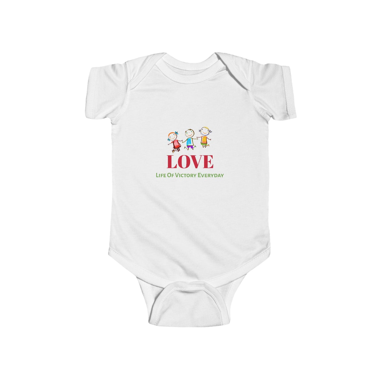 Infant Bodysuit - 'LOVE' Circular Logo Long Sleeve Baby Onesie