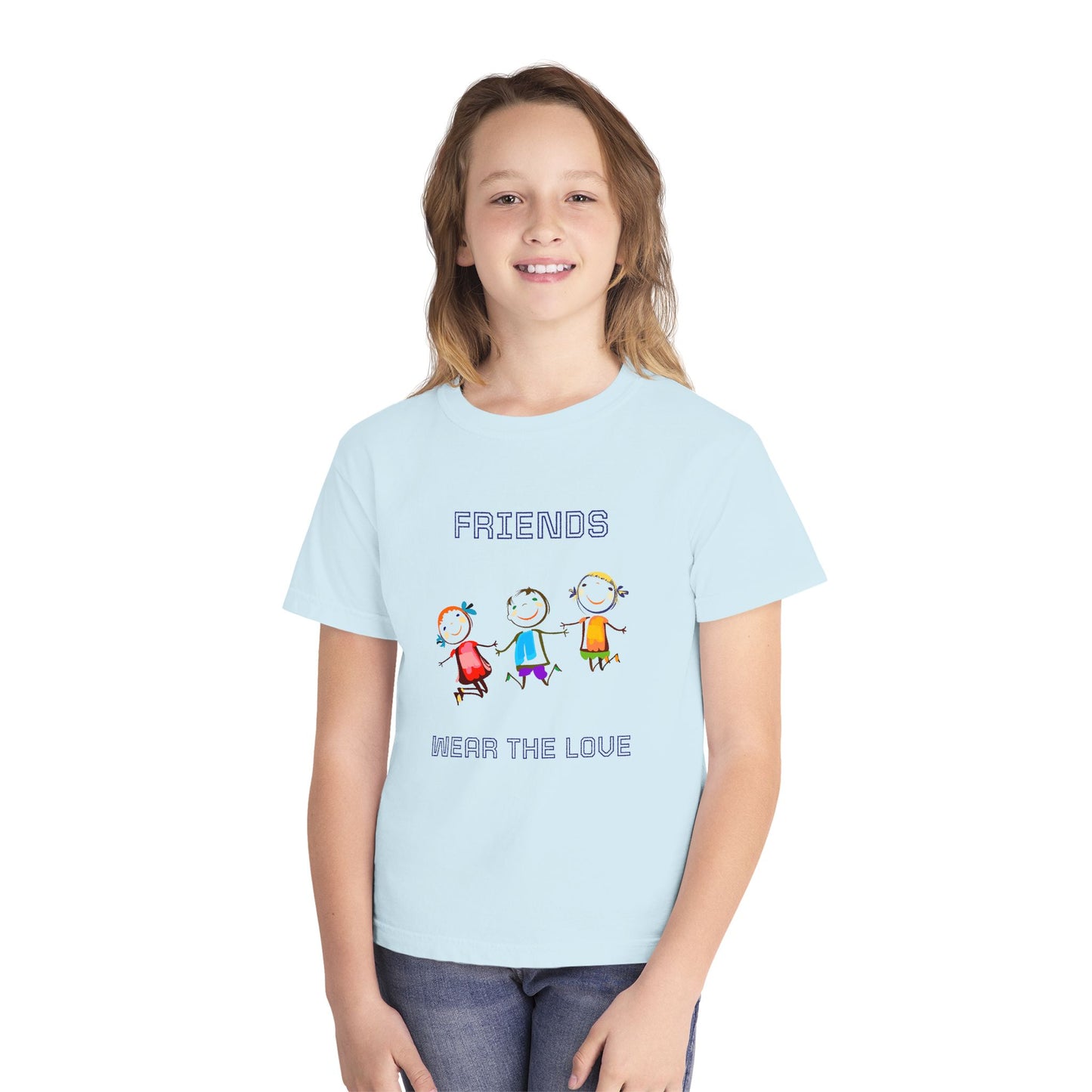 Youth Tee — 'L.O.V.E.' Christian Heart Shirt (1 Cor. 15:57)