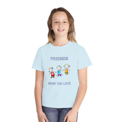 Youth Tee — 'L.O.V.E.' Christian Heart Shirt (1 Cor. 15:57)