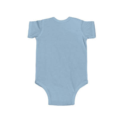 Infant Bodysuit - Blue 'LOVE' Circular Logo Long Sleeve Baby Onesie
