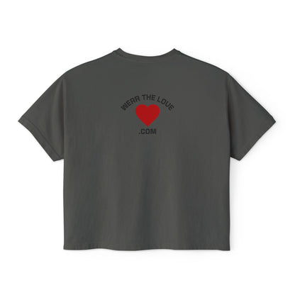 LOVE Heart Boxy Tee — "L.O.V.E. Life of Victory Everyday" Women's Crop T-Shirt