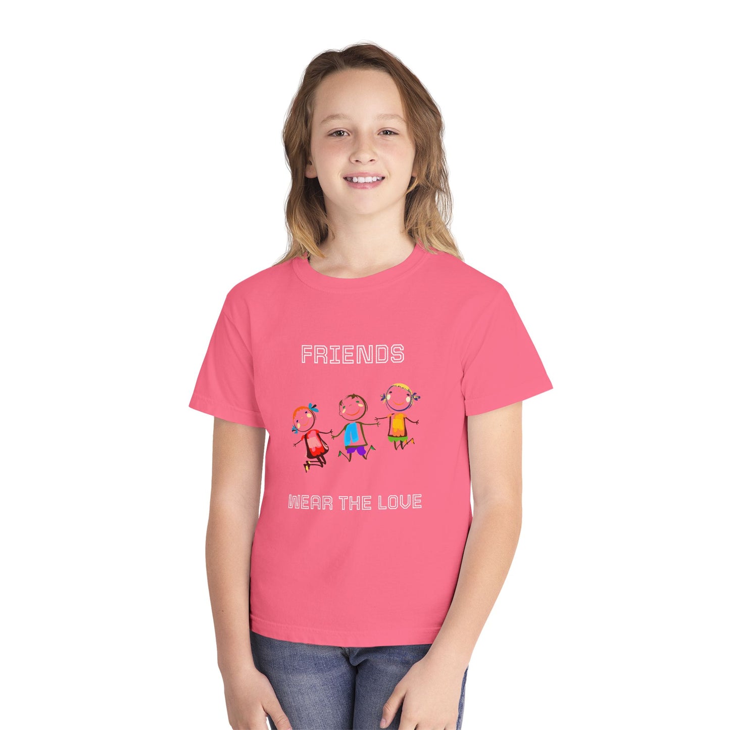 Youth Tee — 'L.O.V.E.' Christian Heart Shirt (1 Cor. 15:57)