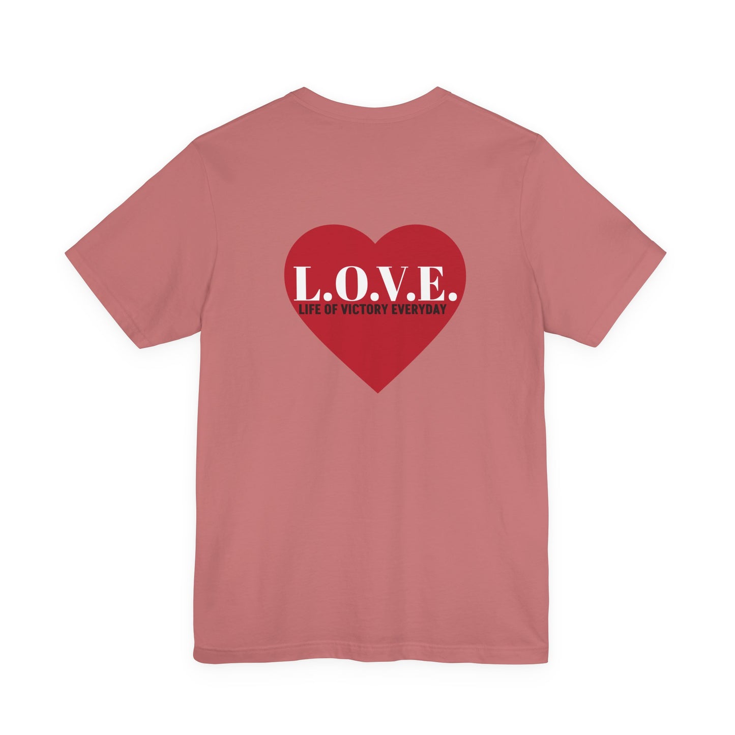 Mothers Tee — "Clothed in Love, Walking in Victory" (Proverbs 31) with L.O.V.E. Heart