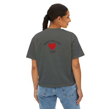 LOVE Heart Boxy Tee — "L.O.V.E. Life of Victory Everyday" Women's Crop T-Shirt