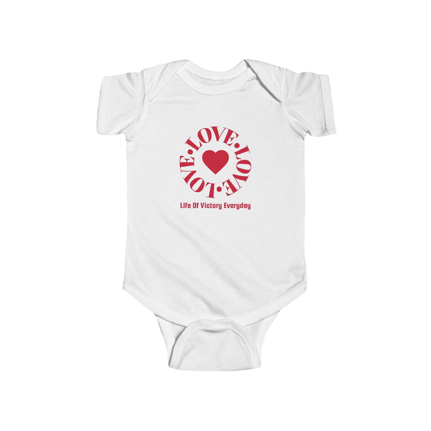 Infant Bodysuit - Blue 'LOVE' Circular Logo Long Sleeve Baby Onesie