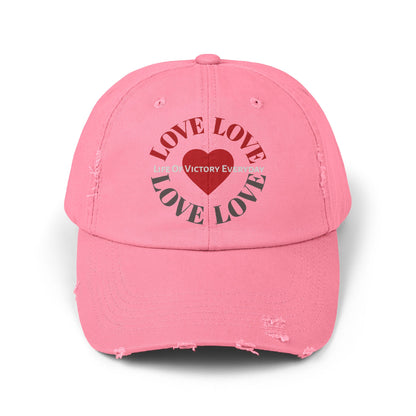 Unisex Distressed LOVE Brand Cap