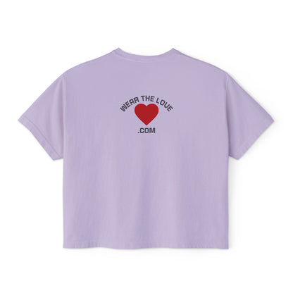 LOVE Heart Boxy Tee — "L.O.V.E. Life of Victory Everyday" Women's Crop T-Shirt