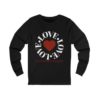 Love Victory Unisex Jersey Long Sleeve Tee - Inspirational Shirt, Gift for Him/Her, Motivational Apparel, Daily Wear, Celebration Tee