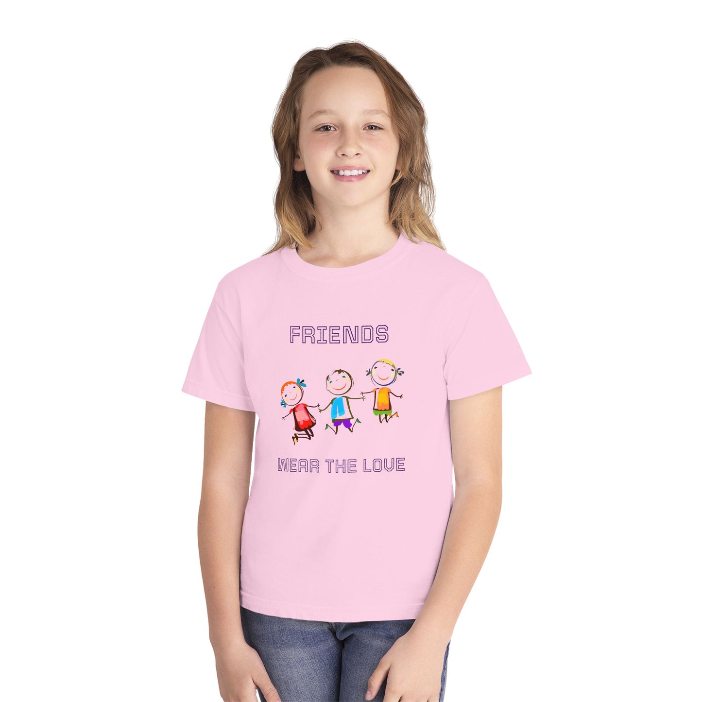 Youth Tee — 'L.O.V.E.' Christian Heart Shirt (1 Cor. 15:57)
