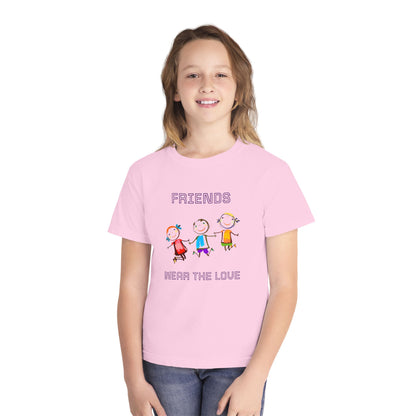 Youth Tee — 'L.O.V.E.' Christian Heart Shirt (1 Cor. 15:57)