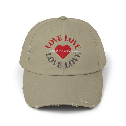 Unisex Distressed LOVE Brand Cap