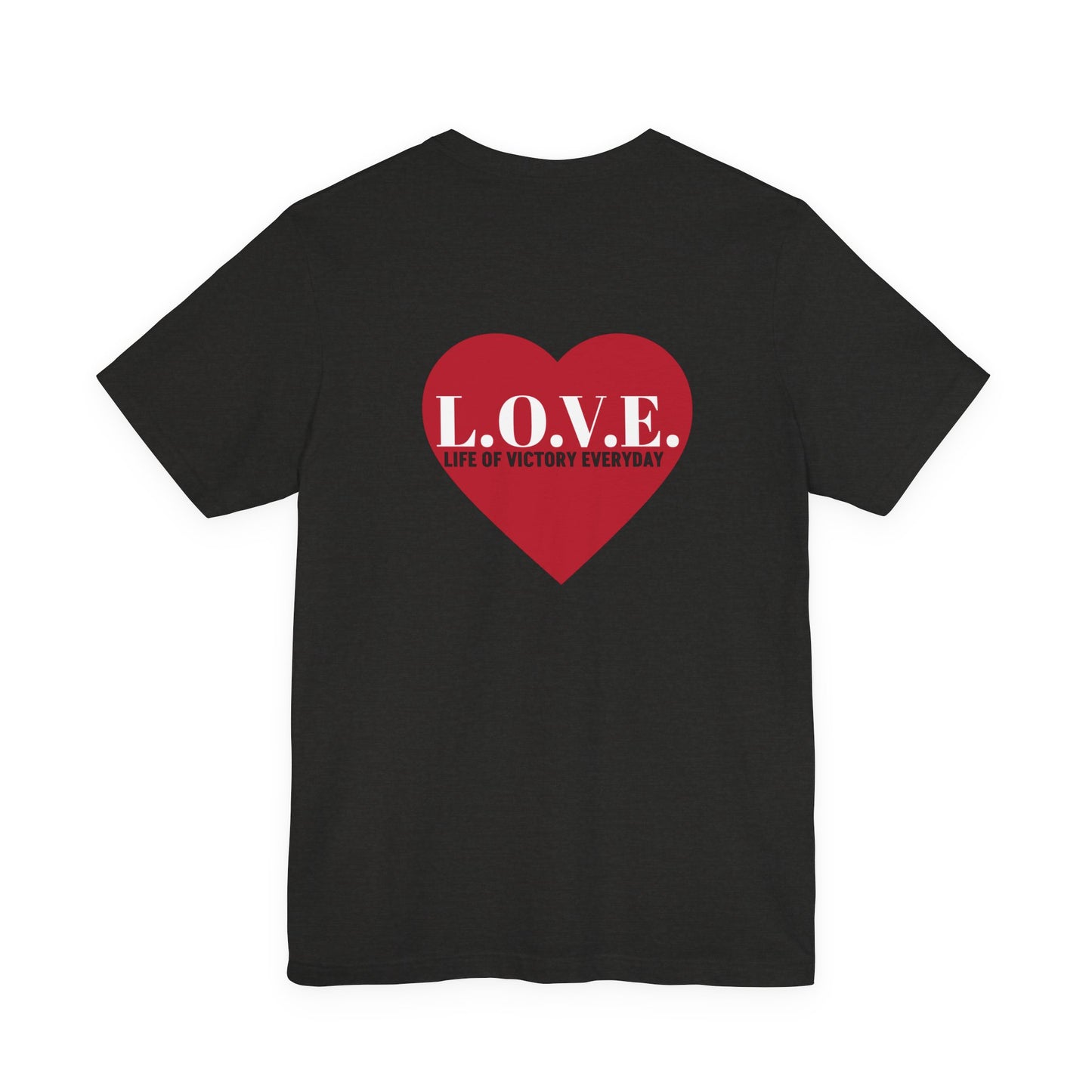 Mothers Tee — "Clothed in Love, Walking in Victory" (Proverbs 31) with L.O.V.E. Heart