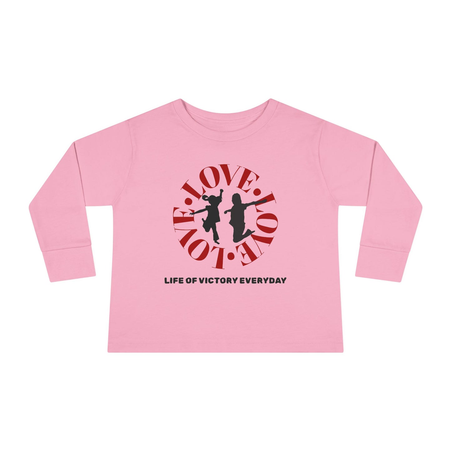 Toddler Long Sleeve Tee - Love, Life of Victory, Kids Fashion, Cute Gift, Everyday Wear, Toddler Apparel, Playtime Shirt