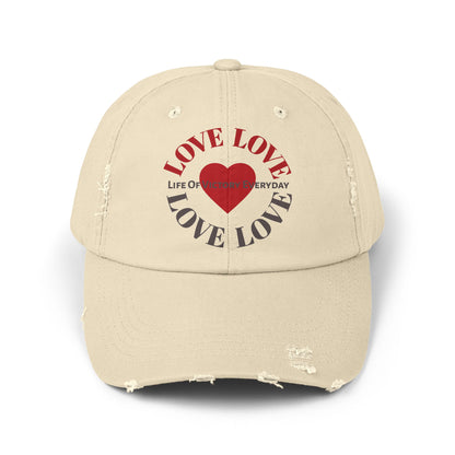 Unisex Distressed LOVE Brand Cap